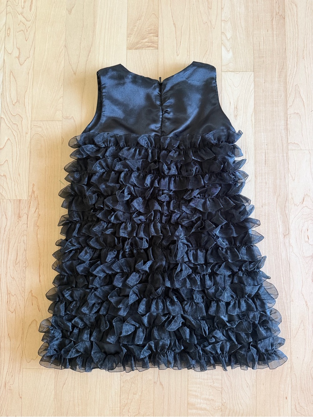 Satin Ruffle Party Dress - Picture 2 of 8